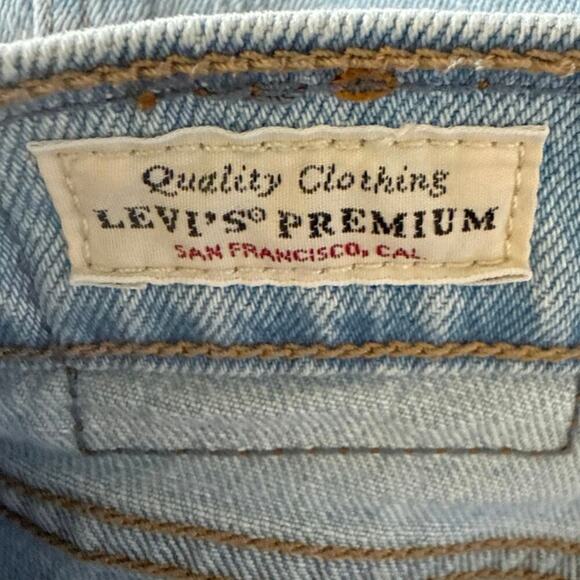Levi’s Premium 70s High Rise Straight Denim Jeans Womens Plus 32 Raw Hem Cropped - Picture 4 of 12
